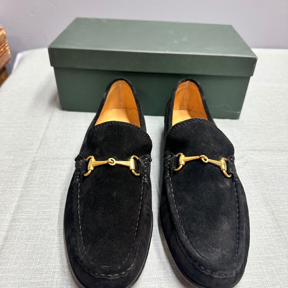 Shipton & Heneage Black Suede Horsebit Loafers Padova Made in Italy Mens 9 / 43 - Picture 3 of 9